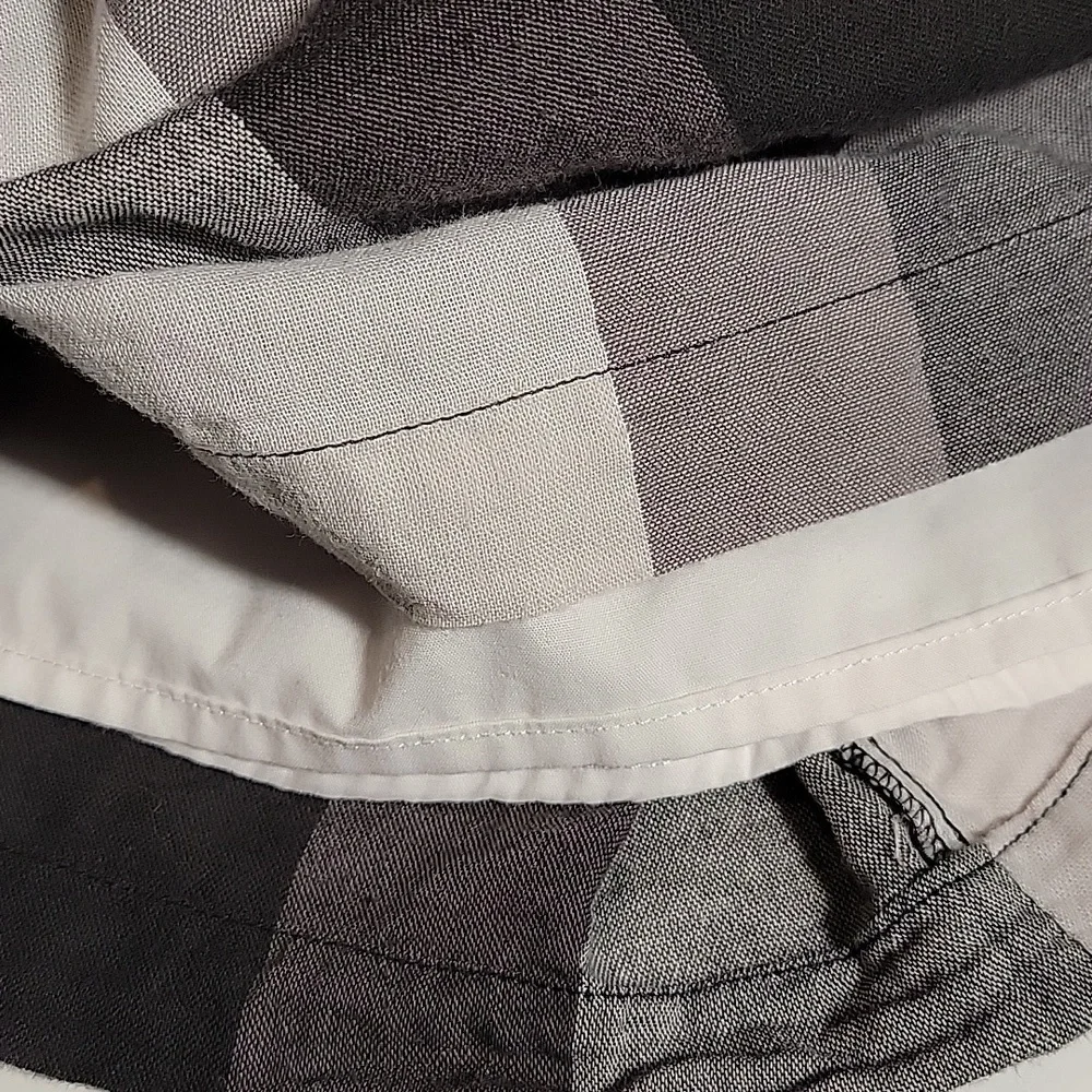 Who What Wear Mini Dress Off The Shoulder Buffalo Plaid Checkered Black White M - Picture 10 of 15